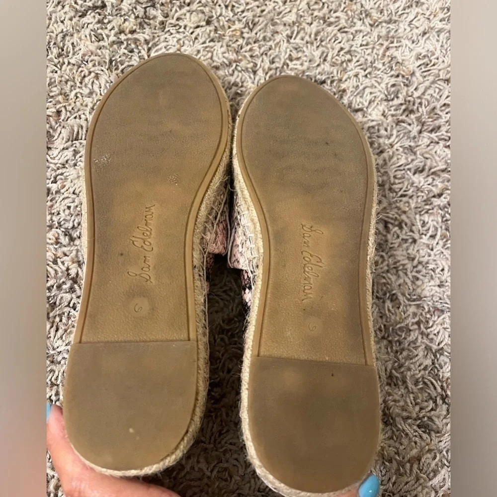 Sam Edelman Khloe Espadrille Flats Cushioned Slip On Braided Jute Heel Sz 6